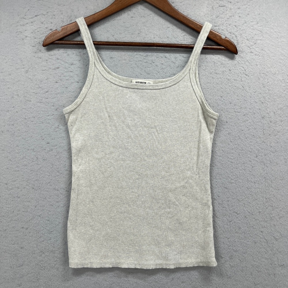 Buck Mason Tank Top Womens Medium Gray Ribbed Scoop Neck Basic Minimalist Casual
